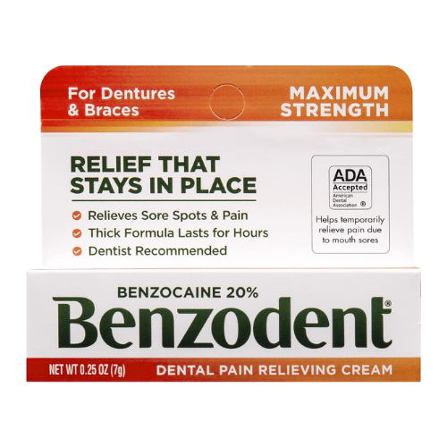 Benzodent Dental Pain Relieving Cream 0.25 Oz , Cream