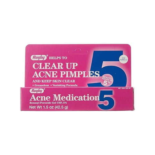 Benzoyl Peroxide 5% Generic for Oxy Balance Acne Medication Gel for Treatment and Prevention of Acne Pimples, Acne Blemishes, Blackheads or Whitehead, 1.5 Ounce (Pack of 2)