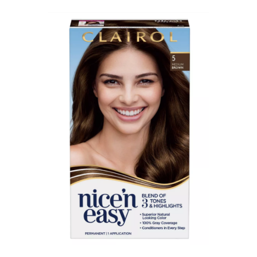 Clairol Nice 'n Easy Haircolor 118 Natural Med Brown , Kit
