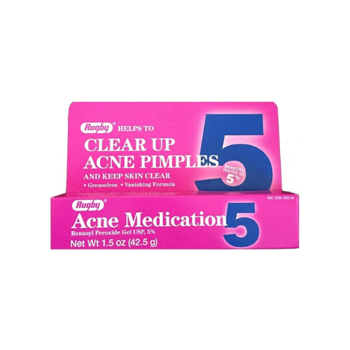 Rugby Acne Medication Benzoyl Peroxide Gel 5% 1.5 oz