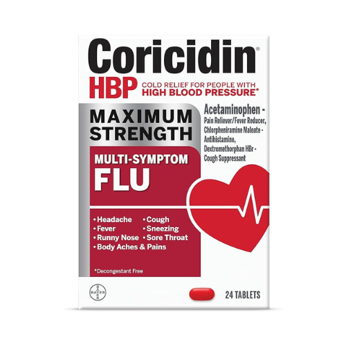 Coricidin Hbp M/s Flu Tb 24 Ms , Tablets