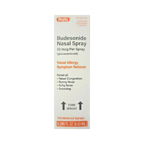 Rugby Laboratories BUDESONIDE Nasal Spray, Budesonide (glucocorticoid) 32 mcg Per Spray, 8.43ML 120 Sprays
