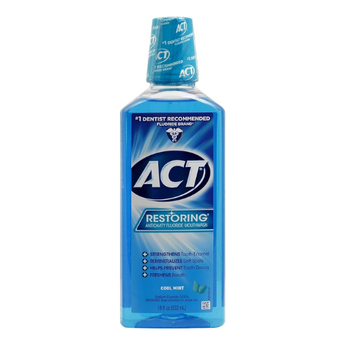 Act Restoring Anticavity Fluoride Mouthwash Cool Splash Mint 18 Oz , Mouthwash