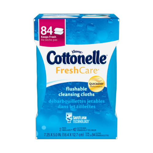 Cottonelle Fresh Care Flushable Cleansing Wipes Refill 84 Ct (To Receive Case Equivalent Order 8) , Pads-absorbent