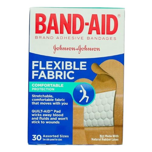 Band-aid Flex Fabric Adhesive Bandages Assorted 30 Ct , Adhesive Patches