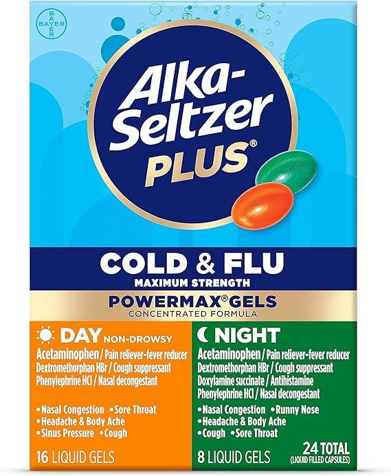 Alka-seltzer Plus Pm/gl C/f Dn 24 , Gelcap