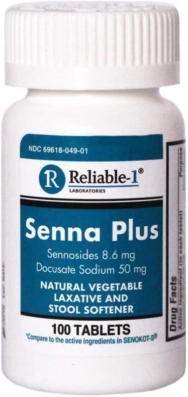 Reliable-1 Laboratories Senna Laxatives Natural Laxatives for Constipation Relief | Gentle Constipation Relief for Adults| Senna Tablets 8.6mg, 100 Count