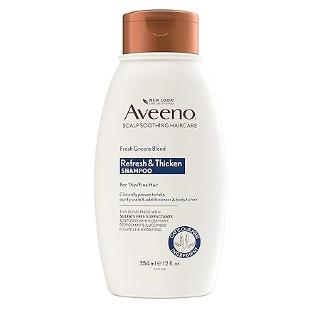 Aveeno Refresh & Thicken Shampoo Fresh Greens Blend 12 Oz , Shampoo