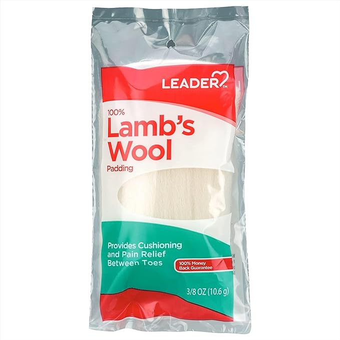 Leader 100% Lambs Wool Padding, Provides Cushioning Comfort and Pain Relief Between Toes, 3/8 oz