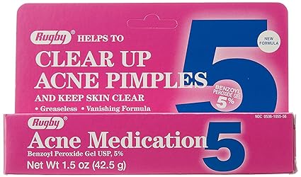 Benzoyl Peroxide 5% Generic for Oxy Balance Acne Medication Gel for Treatment and Prevention of Acne Pimples, Acne Blemishes, Blackheads or Whiteheads. 1.5 oz. per Tube Pack 10 Total 15 oz.
