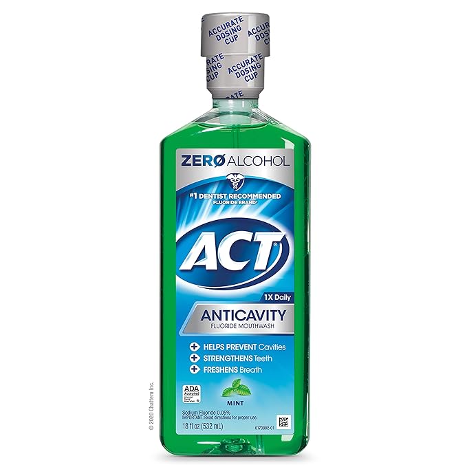 Act Anticavity Fluoride Mouthwash Mint 18 Oz , Mouthwash