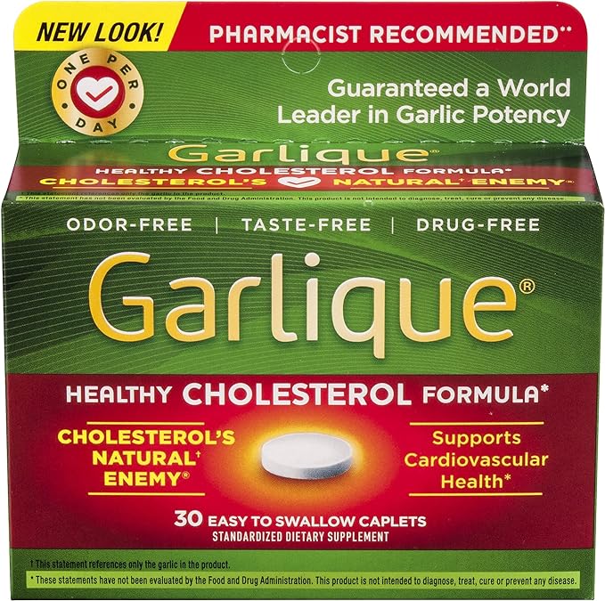 Garlique Cardiovascular Dietary Supplement, Green, 30 Count
