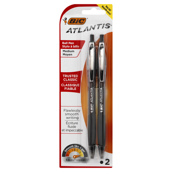 Bic Pen Atlantis Med Blk Retrc 6x2 Pk , Each