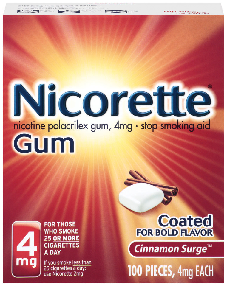 Nicorette Smoking Cessation Aid 4Mg Gum Cinnamon Surge 100 Ct , Gum