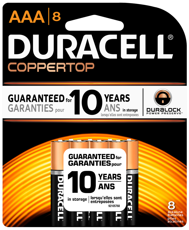 Duracell Alk Bat Mn24b8ptp(10) 8pk Aaa , Each