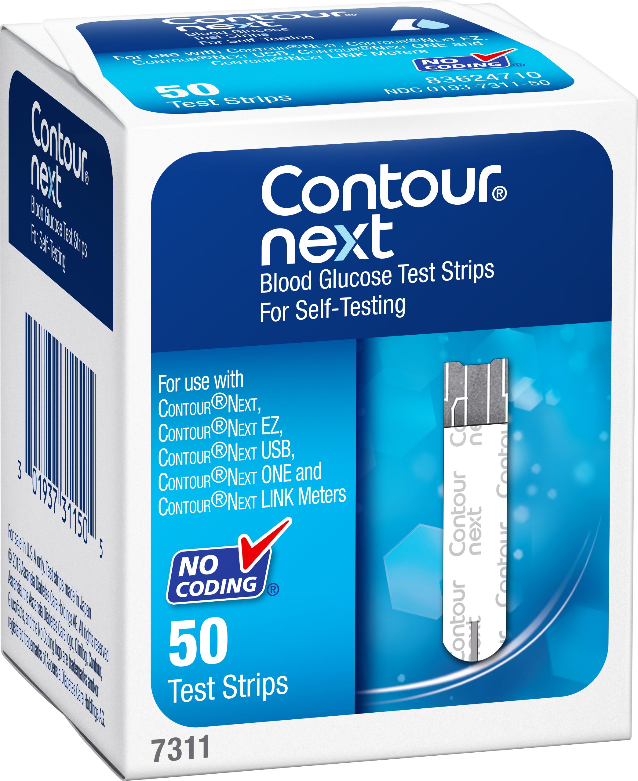 Contour Next Blood Glucose Monitoring Test Strips 50 Ct , Strips (Not Band-aid Strips)