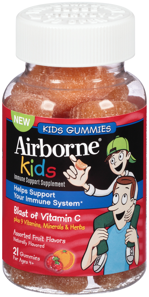 Airborne Kid's Immune Support Gummies Assorted Fruit 21 Ct , Chewable