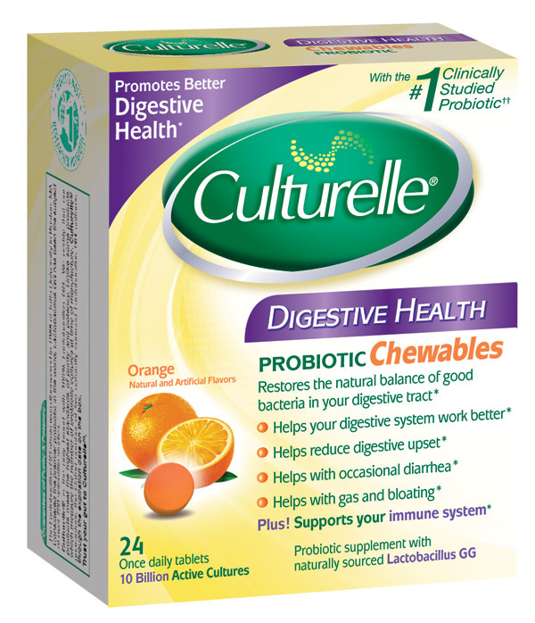 Culturelle Digestive Health Daily Probiotic Orange Chewables 24 Ct , Chewable