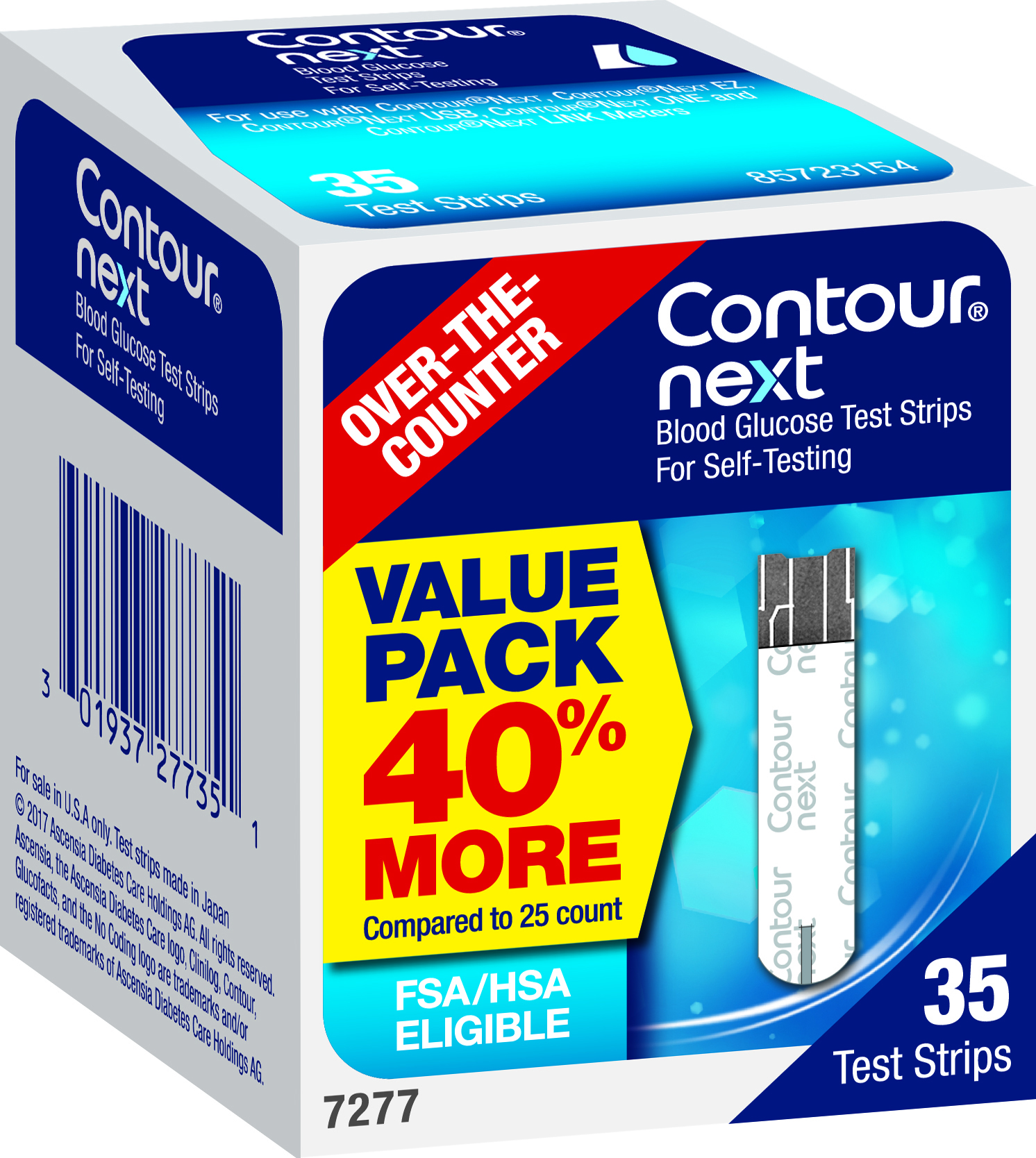 Contour Next Blood Glucose Monitoring Test Strips Cash Pay 35 Ct , Strips (Not Band-aid Strips)