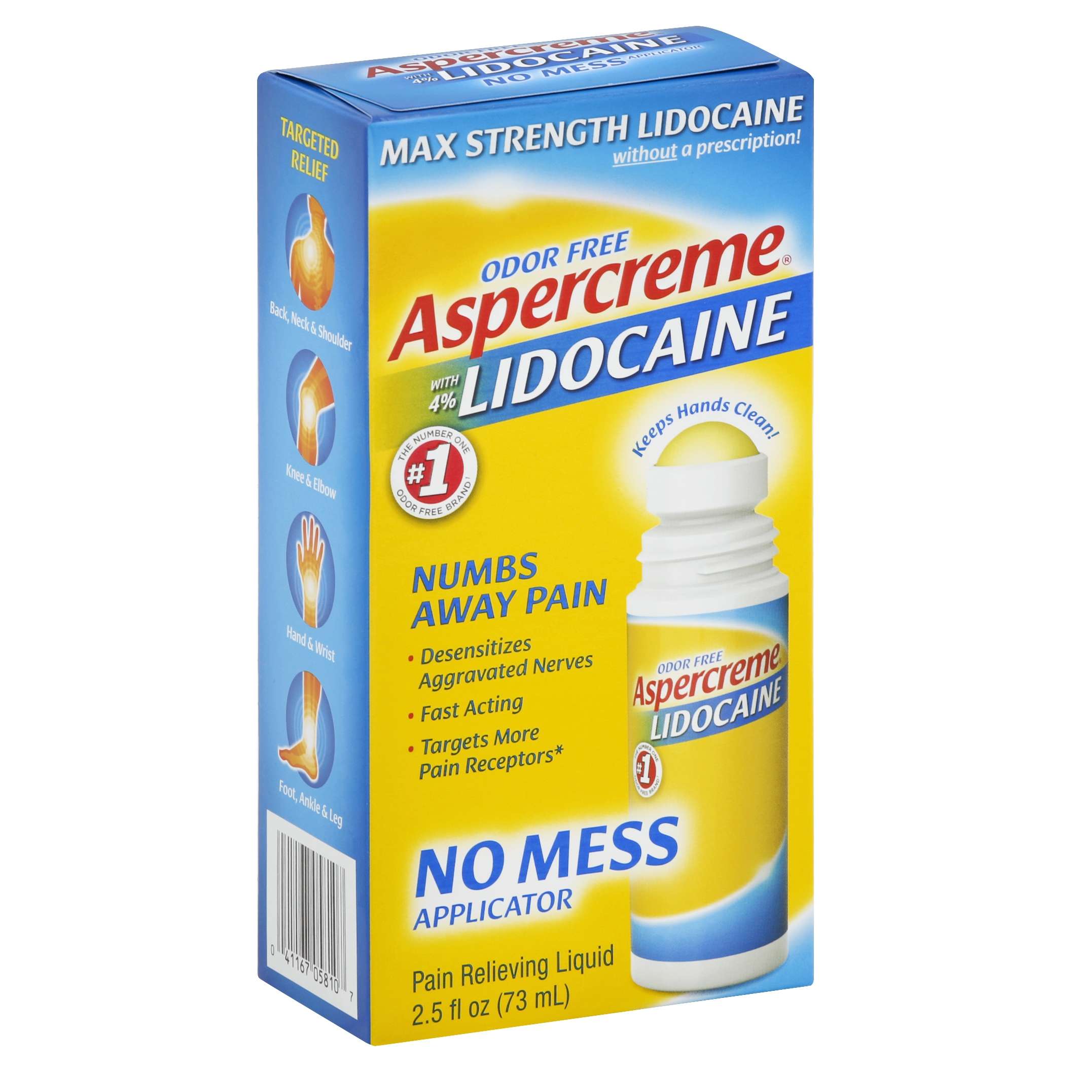 Aspercreme Rl 4% 73ml Odfr , Roll-on