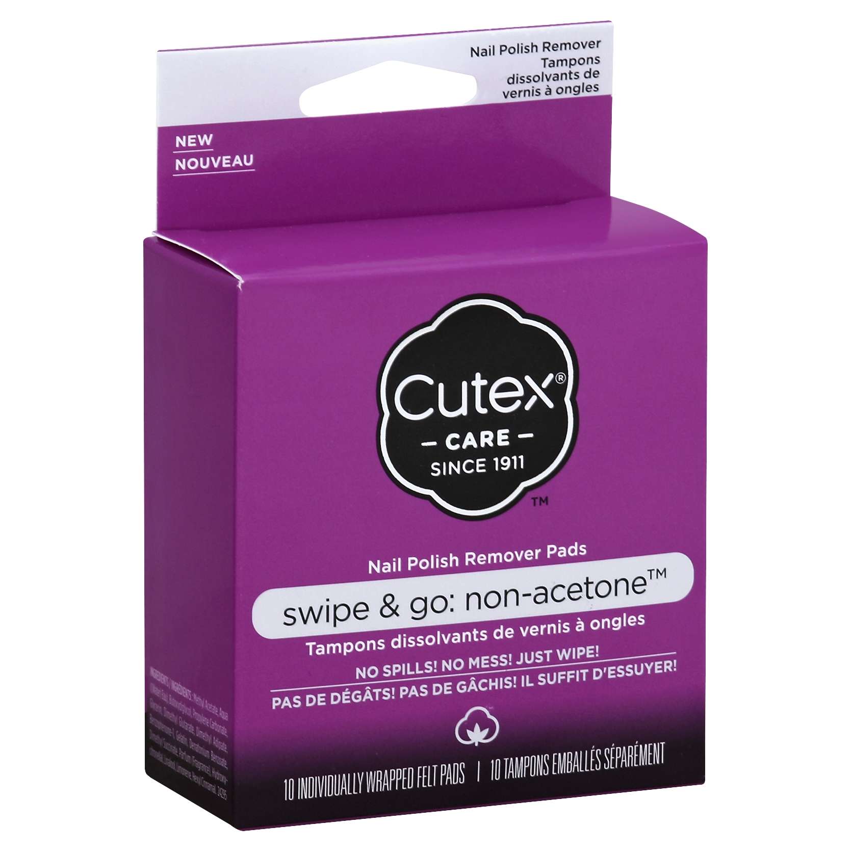 Cutex Plsh Rmvr Pa 10 Sw/g N/actn , Pads-absorbent