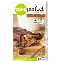 Zone Perfect Nutrition Bar Chocolate Peanut Butter 12 Ct , Nutrition Bar