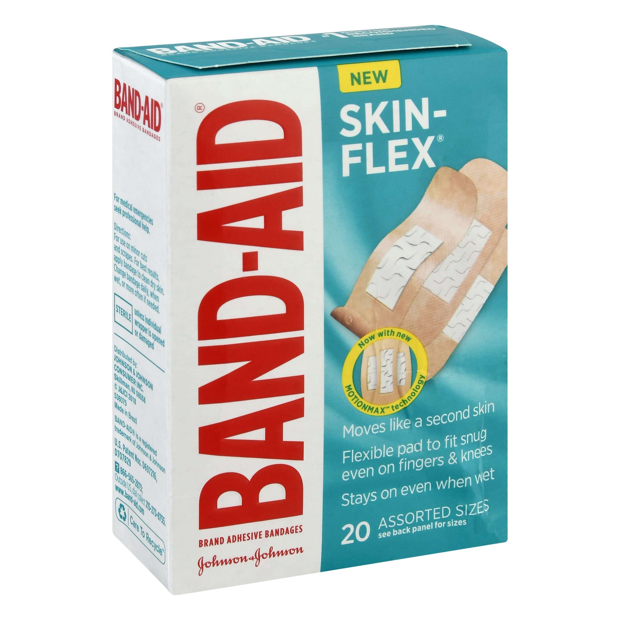 Band-aid Skin-flex Adhesive Bandages Assorted Sizes 25 Ct , Adhesive Patches