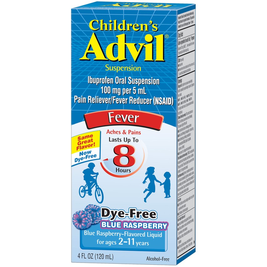 Advil Children's Fever 8 Hour Liquid Blue Raspberry 4 Oz , Suspension (No Drops)