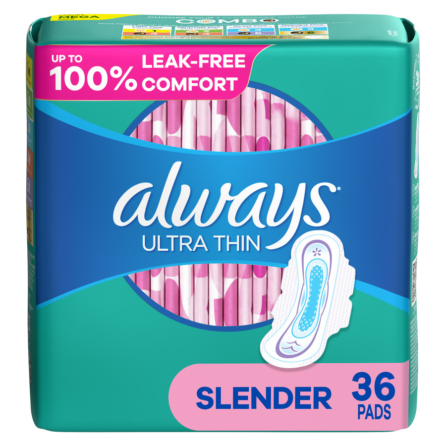 Always Ultra Thin Pads With Flexi-wings Slender 36 Ct (To Receive Case Equivalent Order 6) , Pads-absorbent