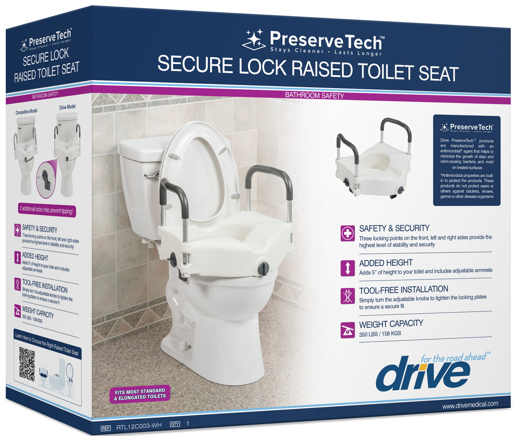 Raised Toilet Seat Secure Lock , Equipment