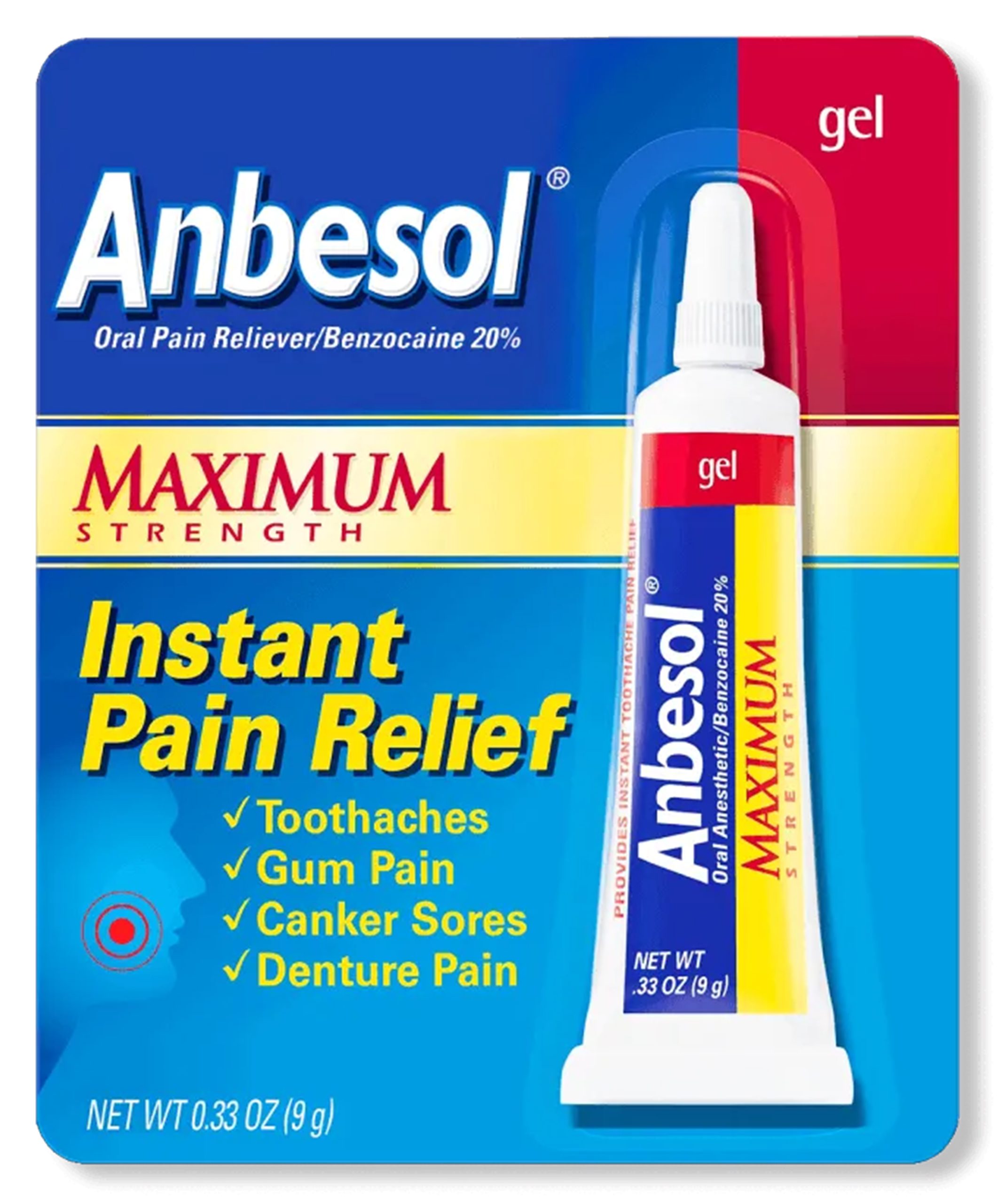 Anbesol Oral Anesthetic Max Strength Gel 0.33 Oz , Gel