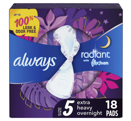 Always Radiant Pa 3x18 Xhvy Sz 5 , Pads-absorbent