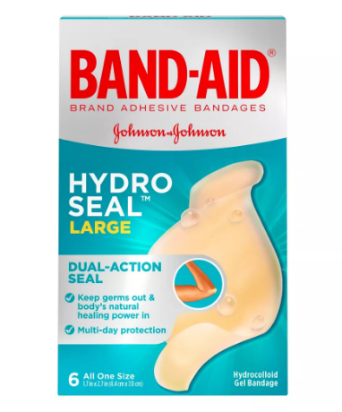 Band-aid Hydro Seal Hydrocolloid Gel Bandage Large 6 Ct , Adhesive Patches