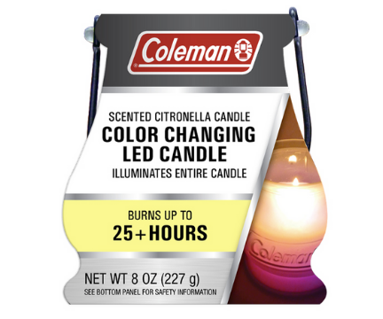 Coleman Citronella Candle Led Color Changing 8 Oz , Each