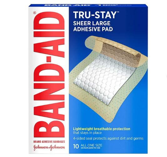 Band-aid Adhesive Pads Large 2.875 X 4 In 10 Ct , Adhesive Patches