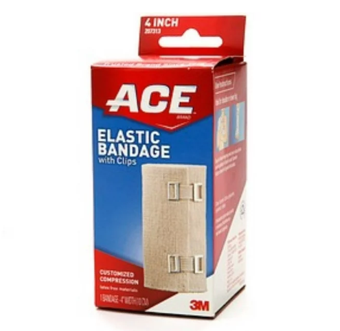 Ace Elastic Bandage 5.3ft X 4 In With Metal Clips 4 In , Dressing