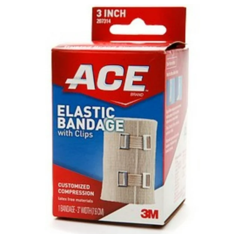 Ace Elastic Bandage With Clips 3 In , Dressing