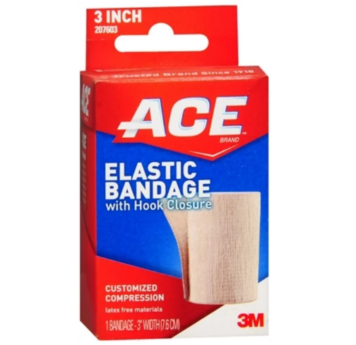 Ace Elastic Bandage With Hook Closure 3 In , Dressing