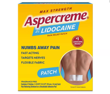 Aspercreme Lidocaine Patch Odor-free 5 Ct , Adhesive Patches